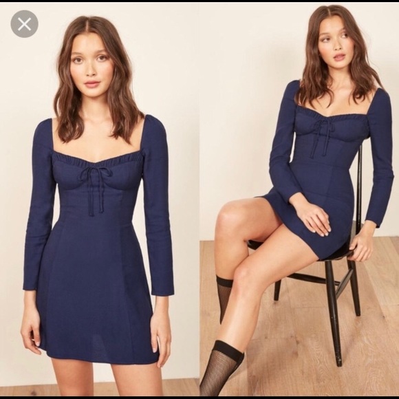 Reformation Dresses & Skirts - NWT Reformation Sydney Long sleeve Blue Dress